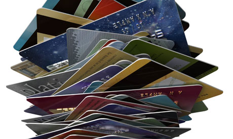 A stack of credit cards